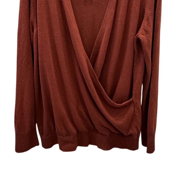 Loft Womens Rust Wrap Front Sweater XXL Viscose/Nylon/Wool Office Wear Casual - Picture 3 of 7
